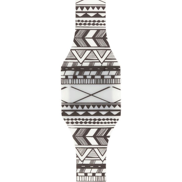 Montre digital azt&egrave;que noir et blanc,