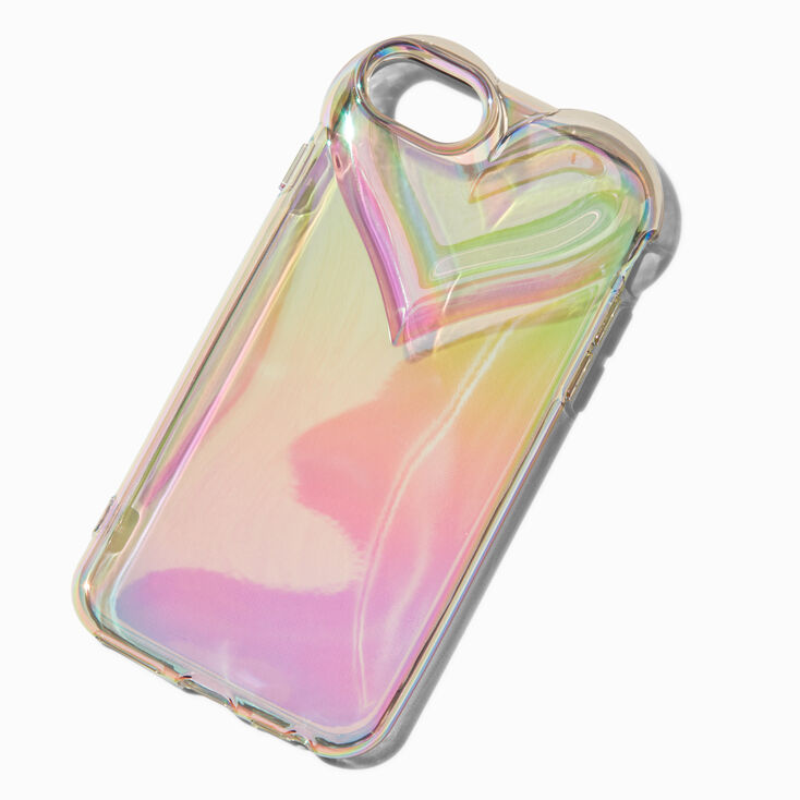 Coque de protection pour portable avec c&oelig;urs holographiques - Compatible avec iPhone&reg;&nbsp;6/7/8/SE,