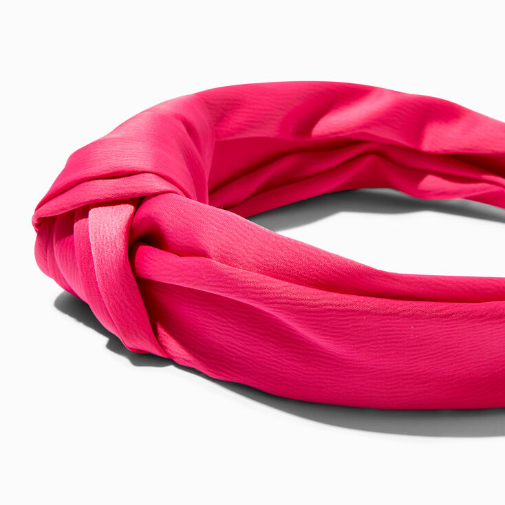 Hot Pink Silky Knotted Headband,
