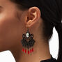 Skeleton Cameo Beaded Chandelier Drop Earrings,