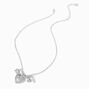 Silver-tone Heart &amp; Daisy Charm Cluster Pendant Necklace,
