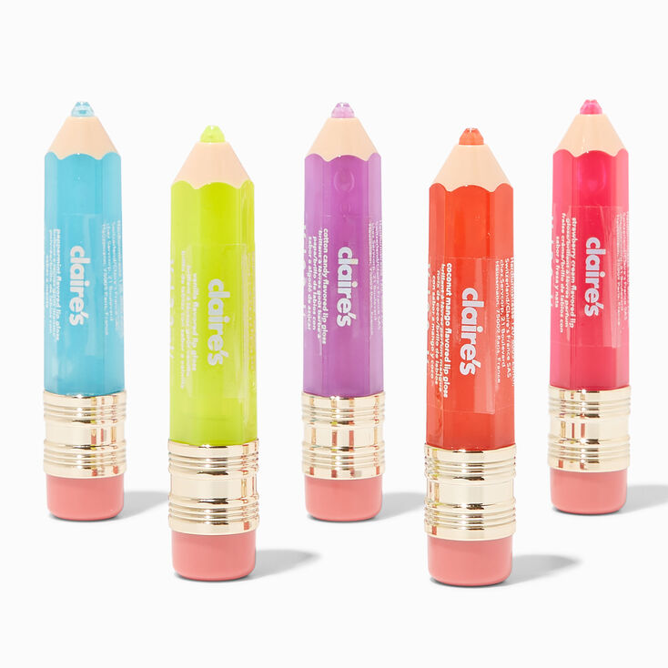 Rainbow Pencil Lip Gloss Set - 5 Pack,
