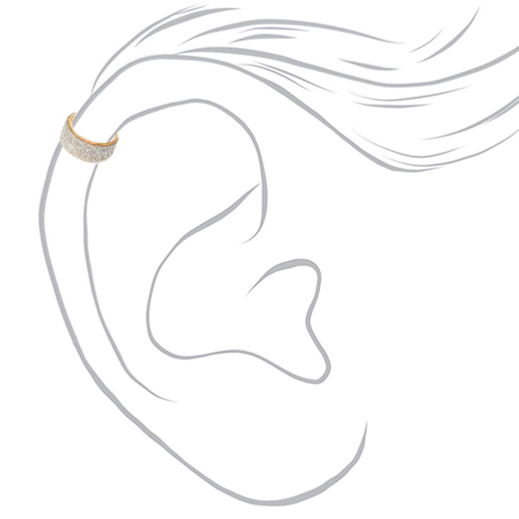 Gold-tone Glitter Band Ear Cuff,