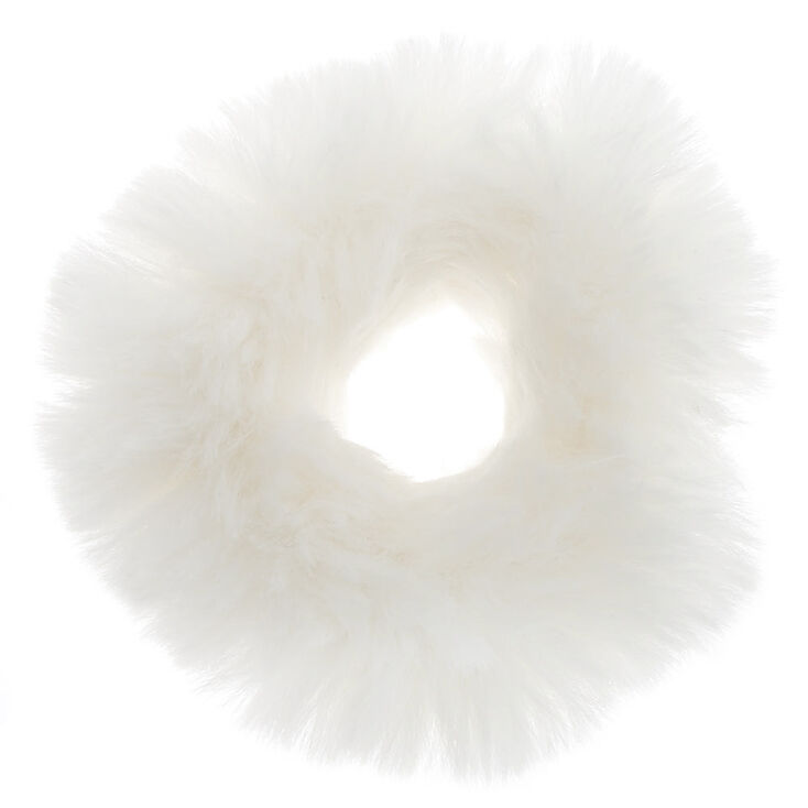 Claire's Chouchou en fausse fourrure - Blanc