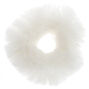 Medium Faux Fur Hair Scrunchie - White,