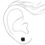 Black Cubic Zirconia 8mm Round Stud Earrings,