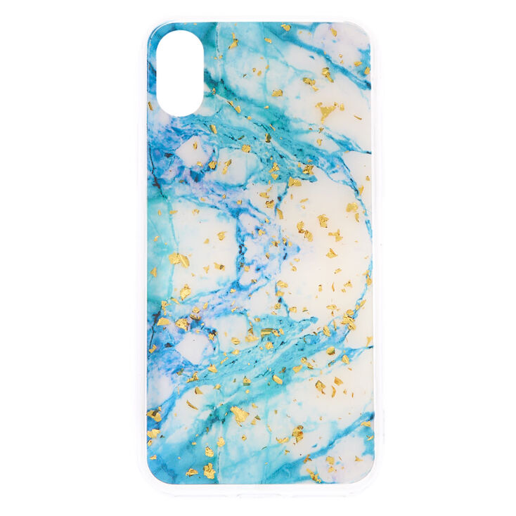 Coque de portable effet marbr&eacute; et flocons dor&eacute;s - Compatible avec iPhone X/XS,
