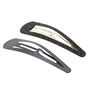 Glitter Matte Jumbo Snap Hair Clips - Black, 2 Pack,