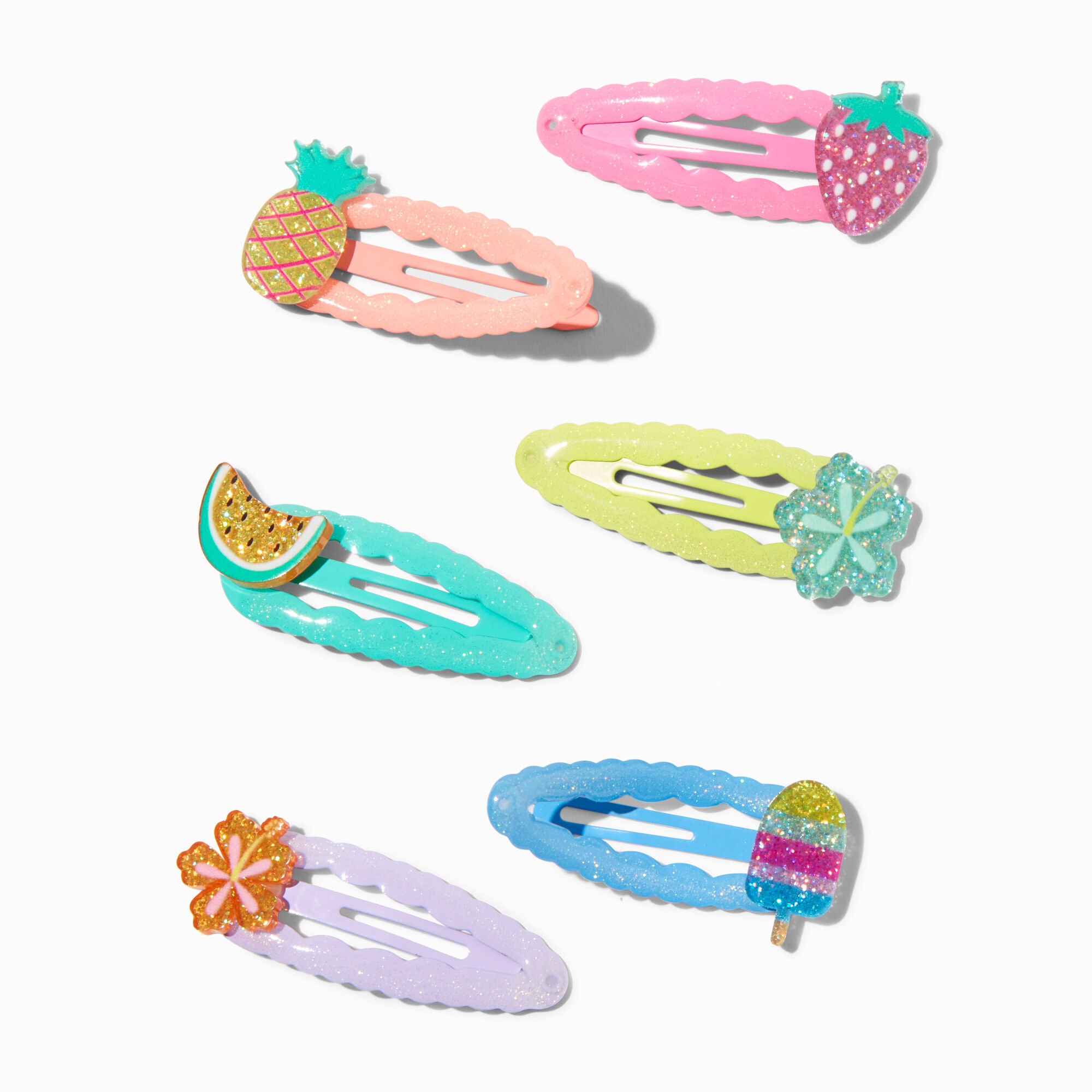 View Claires Club Summer Fruit Snap Hair Clips 6 Pack information
