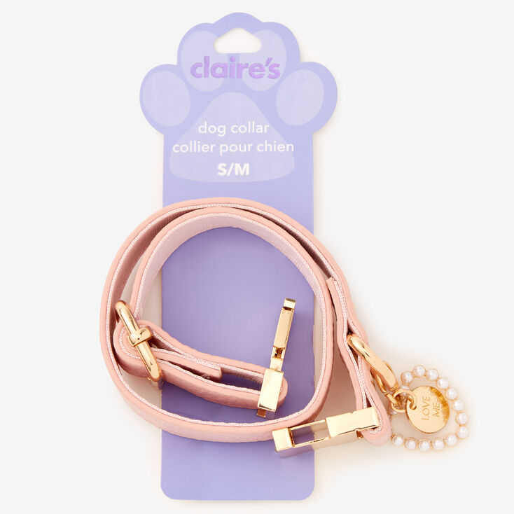 Love Me Pearl Embellished Quilted Dog Collar - Small/Medium,