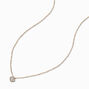 Gold-tone Cubic Zirconia Clover Pendant Necklace,