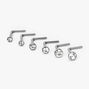 20G Silver-tone Titanium Graduated Nose Studs - 6 Pack,