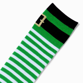 St. Patrick&#39;s Day Green Striped Over The Knee Socks,