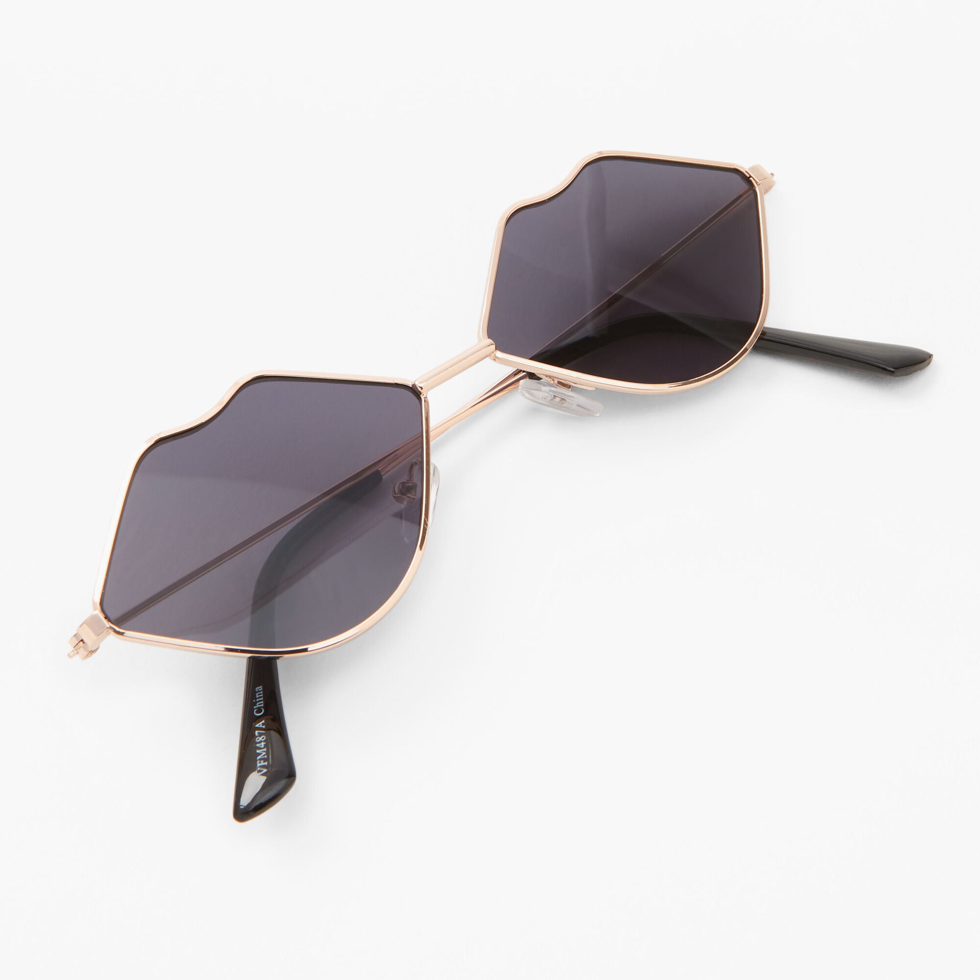 Gold Lips Sunglasses,