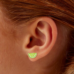 Green Lime Stud Earrings ,