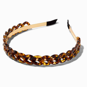 Brown Tortoiseshell Chain Link Headband,