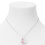 Silver Glow in the Dark Star Confetti Shaker Pendant Necklace,