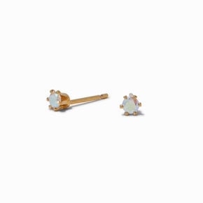 18k Gold Plated 3mm Iridescent Stud Earrings,