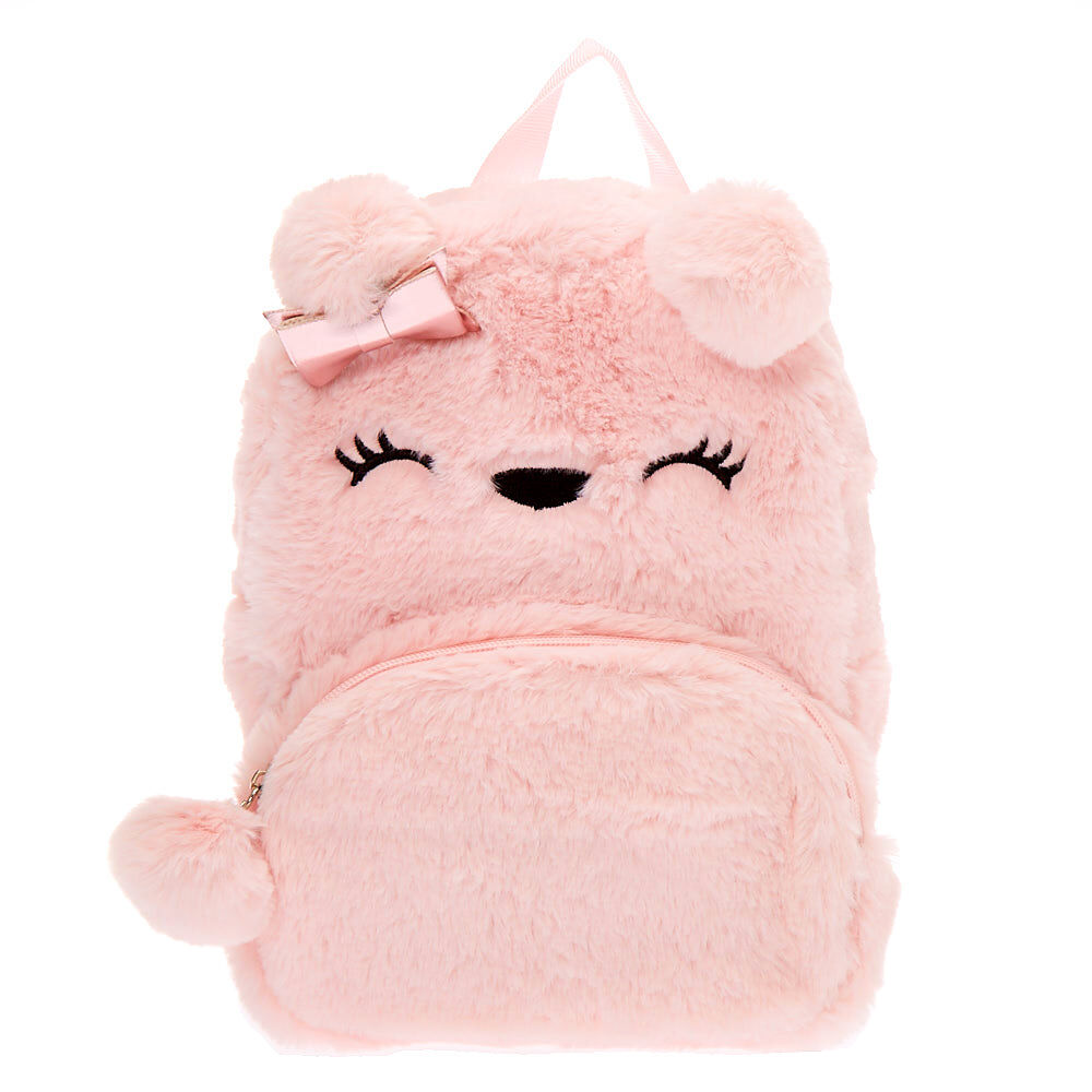 Pink fur backpack new arrivals