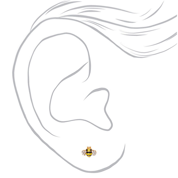 Gold Bee Stud Earrings,