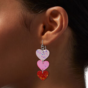 Triple Heart Valentine&#39;s Day Drop Earrings,