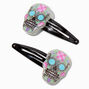 Purple &amp; Pink Sugar Skulls Hair Snap Clips - 2 Pack,