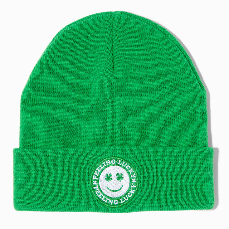 Feeling Lucky Green Beanie Hat | Claire's