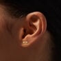 C LUXE by Claire&#39;s 18k Yellow Gold Plated Cubic Zirconia Bow Stud Earrings,