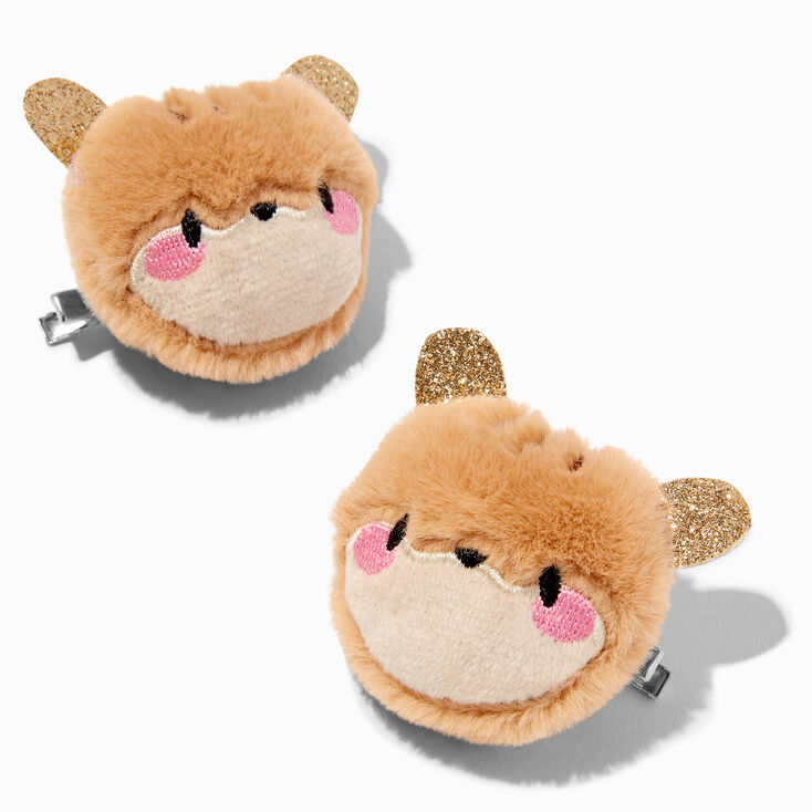 Claire&#39;s Club Pom Pom Chipmunk Hair Clips - 2 Pack,