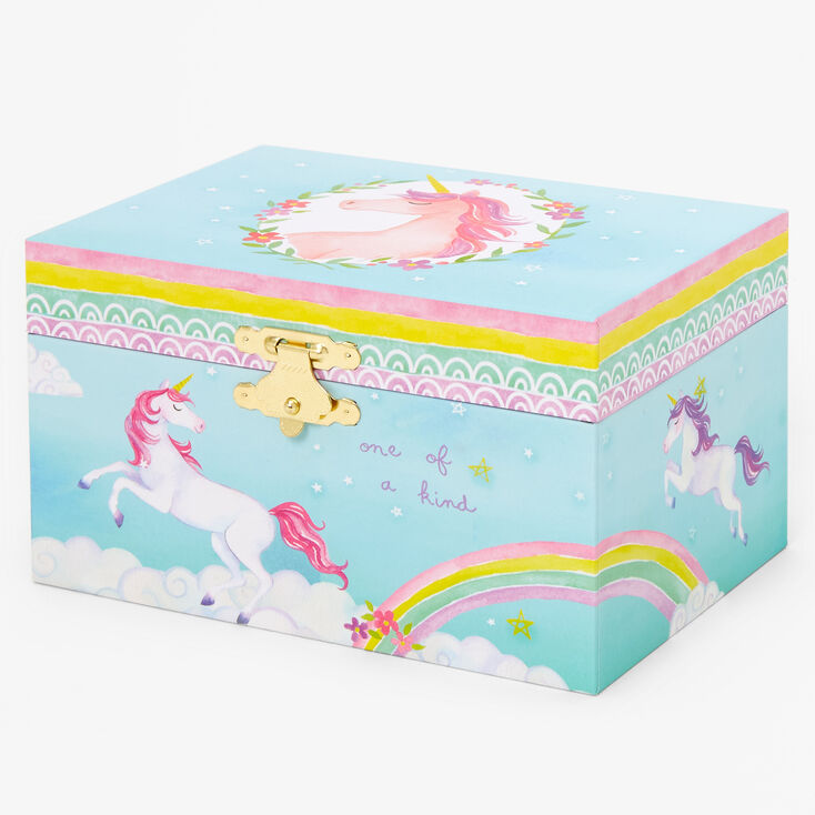 Claire's Club Magical Unicorn Musical Jewelry Box - Blue | Claire's US