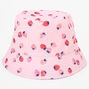 Strawberry Print Pink Bucket Hat,