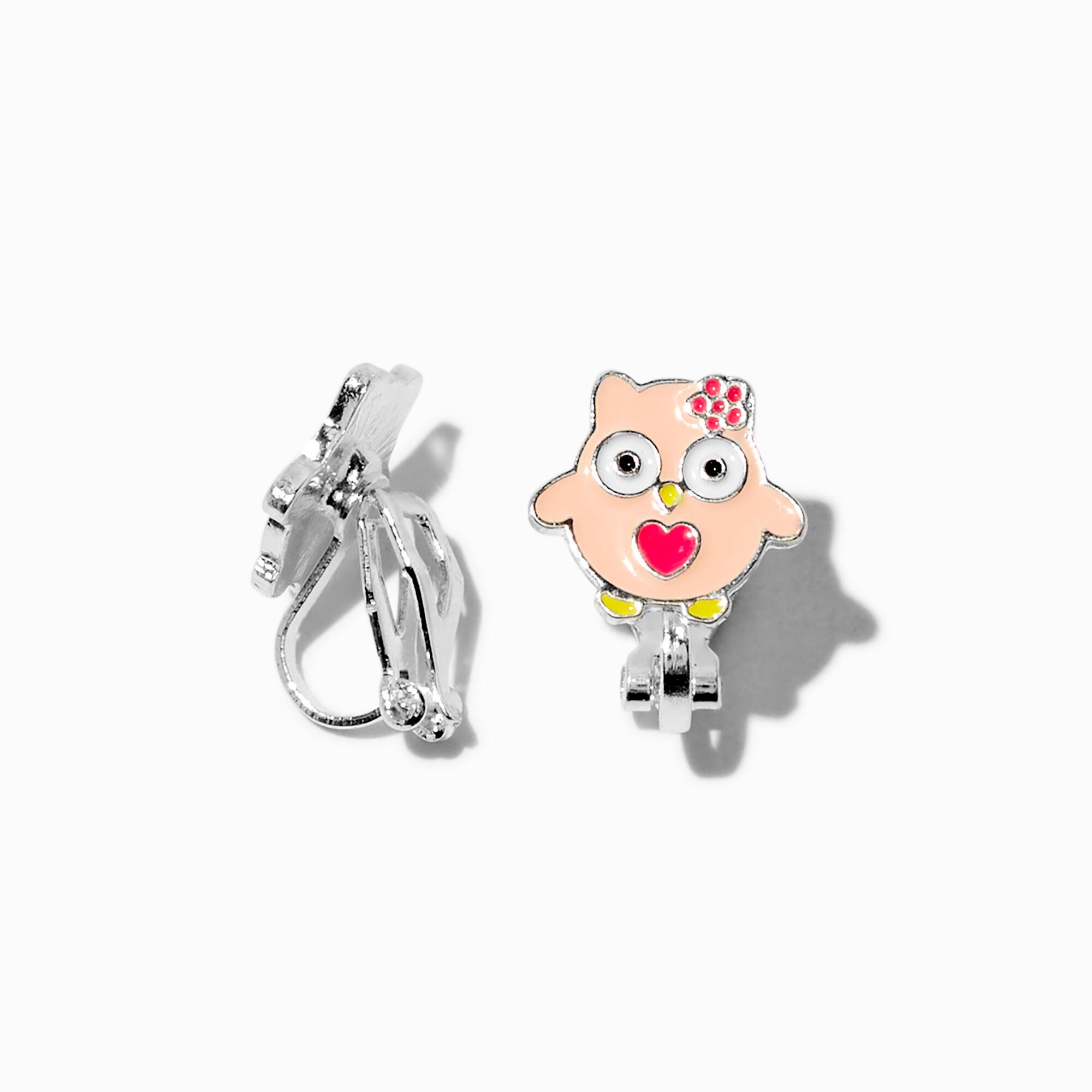 Owl clip on earrings sale