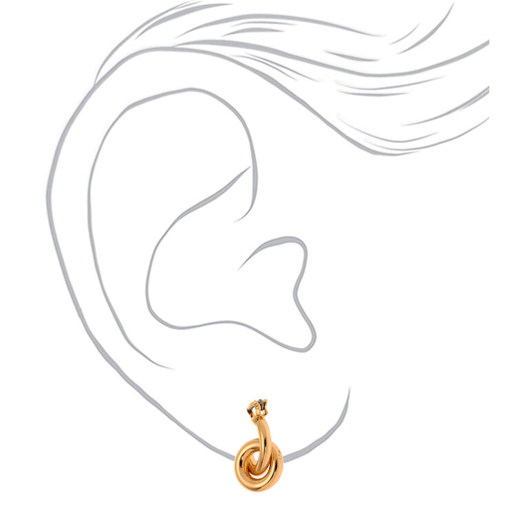 Gold 15MM Tube Hoop Earrings,