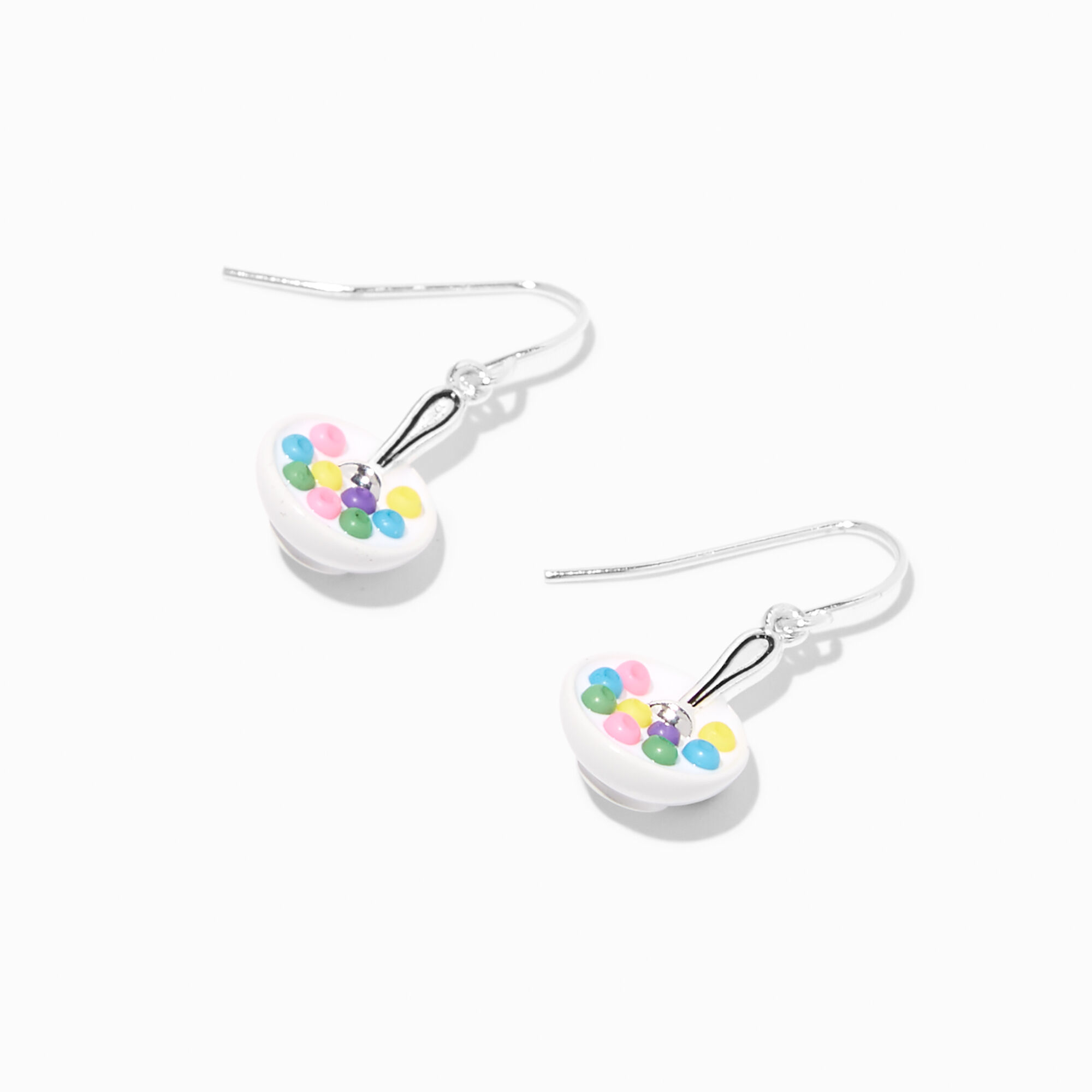 View Claires Rainbow Cereal Bowl 05 Drop Earrings Silver information