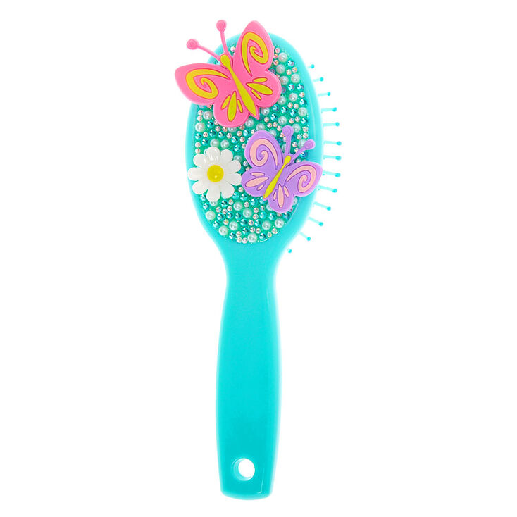 Claire's Club Daisy Butterfly Mini Paddle Hair Brush - Mint | Claire's