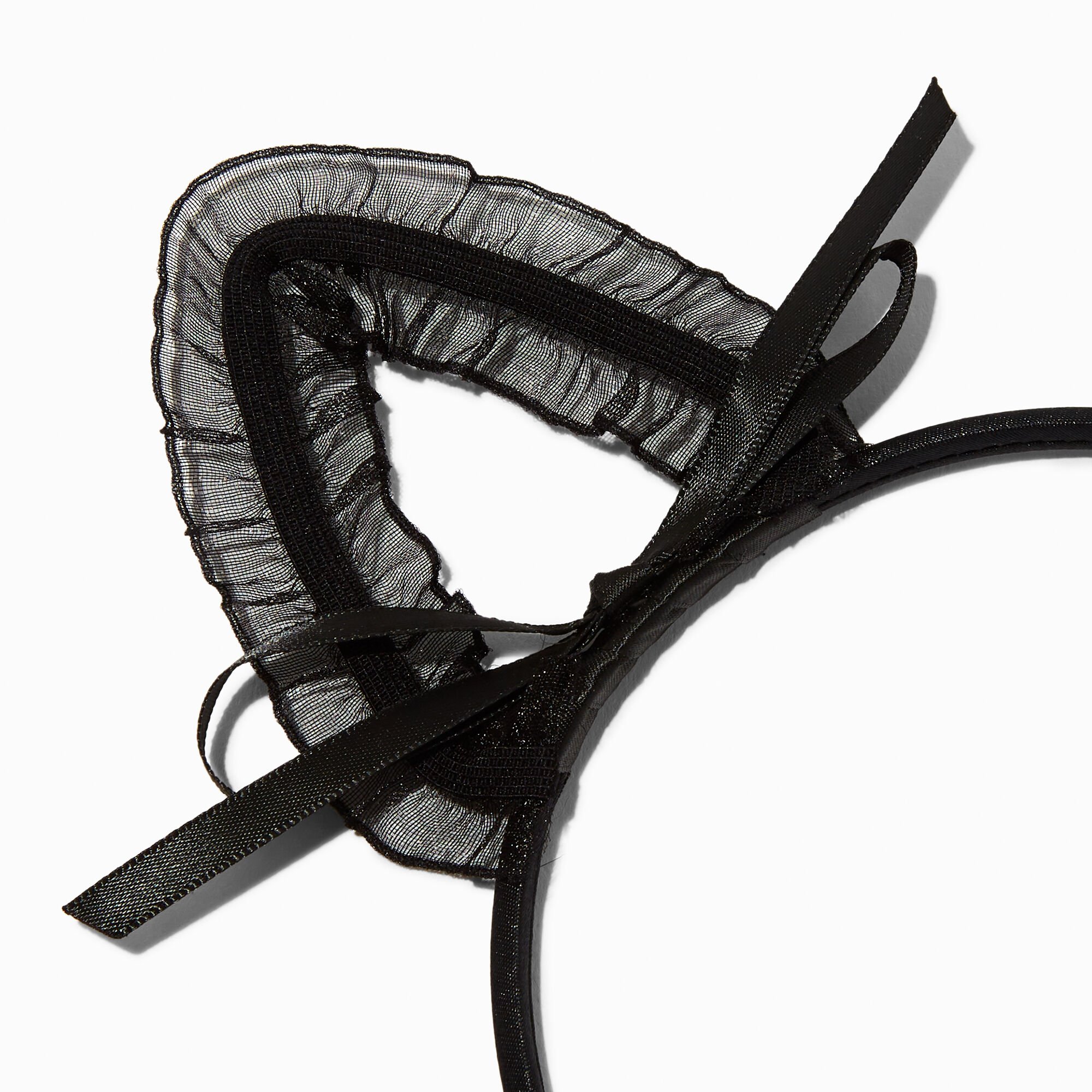 Black Lace Cat Ears Headband,