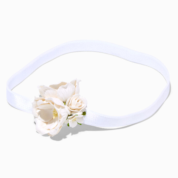 Claire&#39;s Club Dainty Flower White Headwrap,