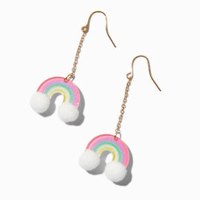 Gold-tone Rainbow 2&quot; Drop Earrings,