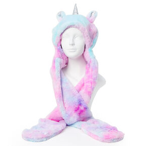 Unicorn Hood &amp; Mittens - Pink,
