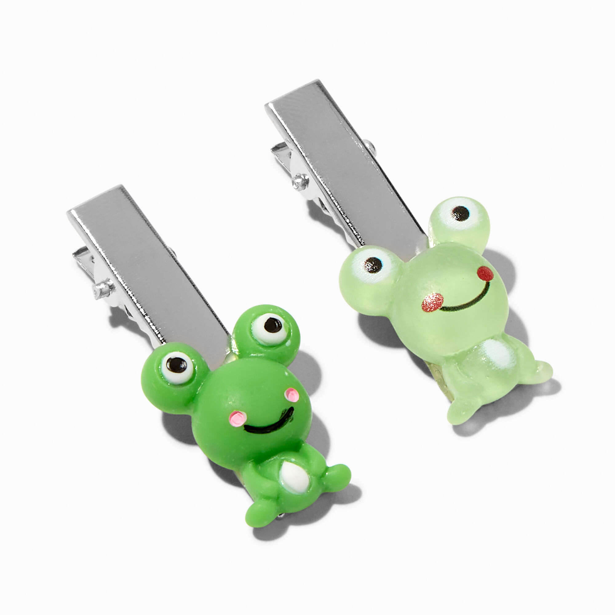 Green Frog Hair Clips - 2 Pack,