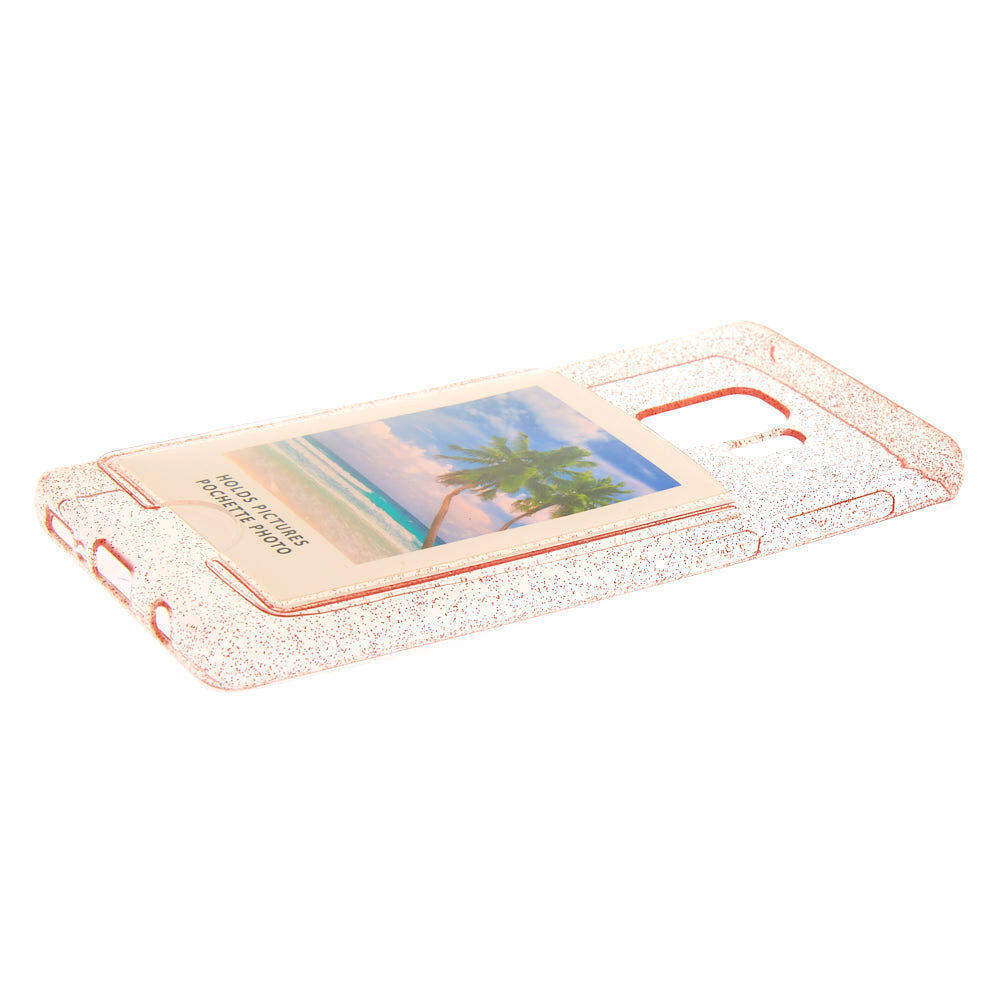 Pink Glitter Instax Mini Pocket Phone Case - Fits Samsung Galaxy S9,