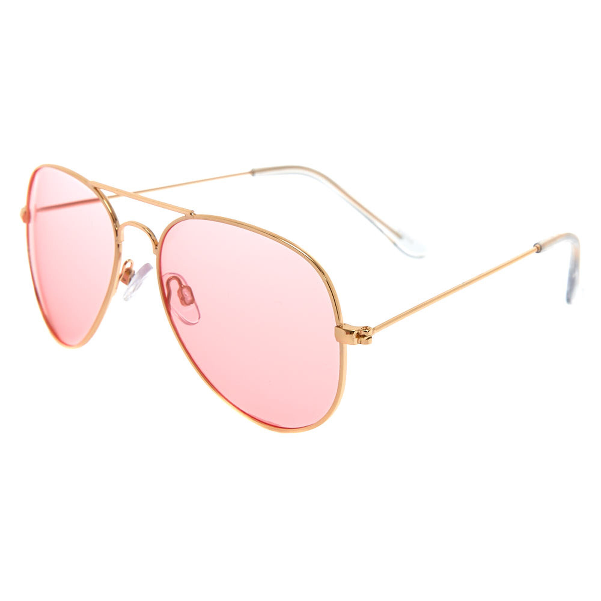 Pink Tinted Aviator Sunglasses Claires Us 
