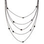 Black Multi Chain Beaded Necklace,