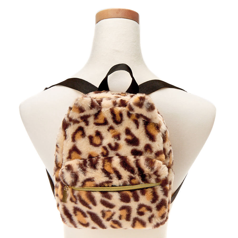 Claire's Club Fuzzy Leopard Small Backpack,