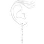 Silver Cubic Zirconia 2.5&quot; Round &amp; Marquis Linear Drop Earrings,