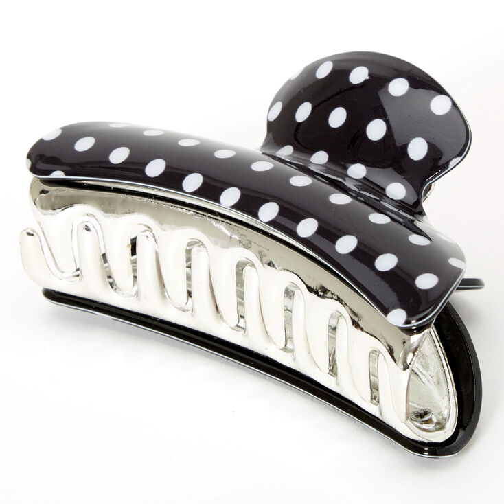 Pince &agrave; cheveux &agrave; pois de taille moyenne - Noir,