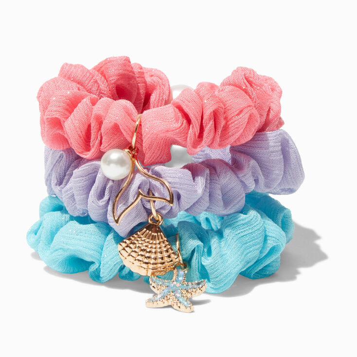 Claire&#39;s Club Beach Charm Hair Scrunchies - 3 Pack,