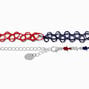 Red, White, &amp; Blue Heart &amp; Stars Choker Necklace Set - 2 Pack,