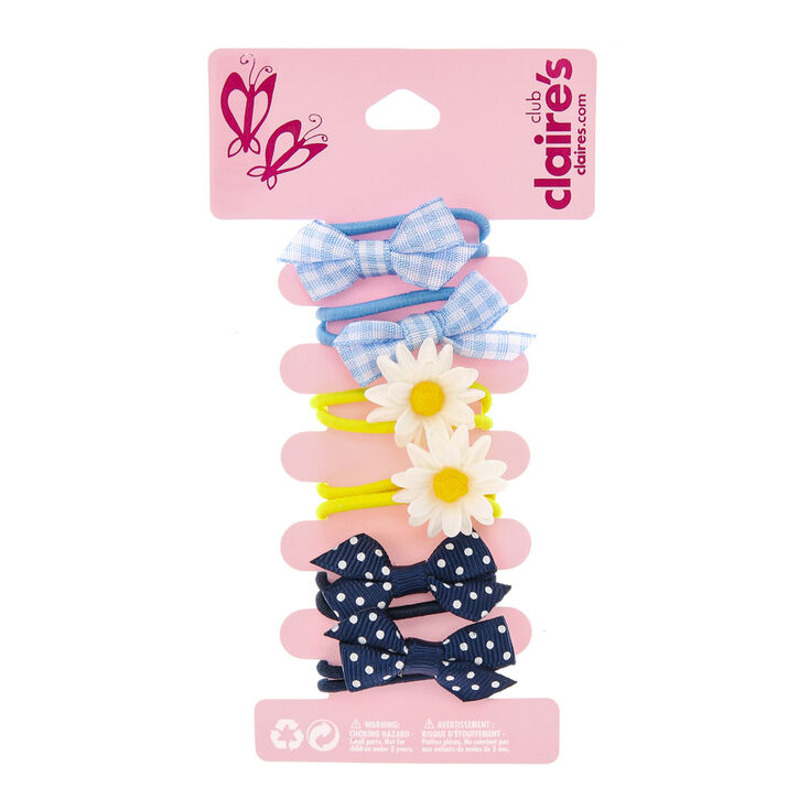 Claire's Élastiques cheveux à rubans, nœuds et pâquerettes
