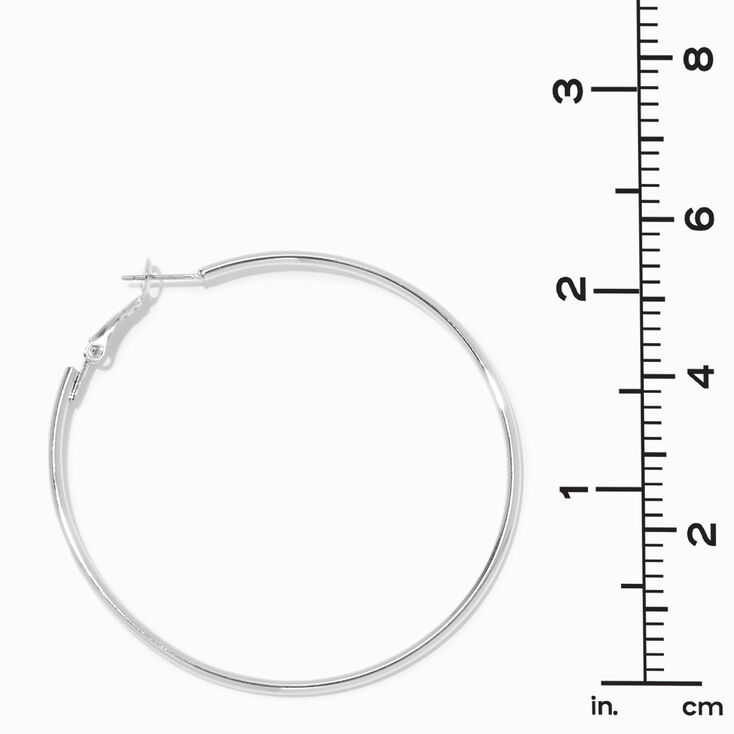 Claire&#39;s Recycled Jewelry Silver-tone 60MM Hoop Earrings,